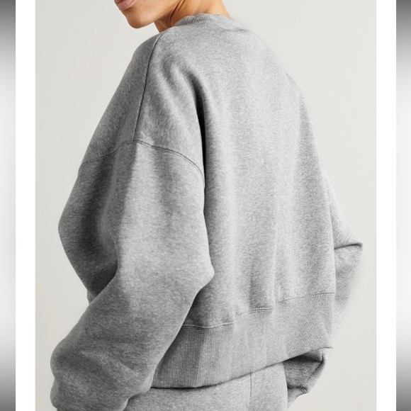 NIKE ESSENTIALS OVERSIZED CROPPED JERSEY SWEATSHIRT GRAY L - Picture 3 of 7